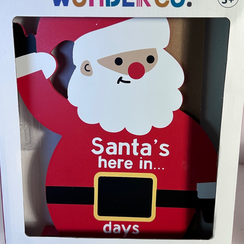 Wonder Co Santa Christmas Countdown Chalkboard Kids Red New Holiday Decor